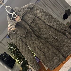 Quilted Olive Green Burberry Jacket